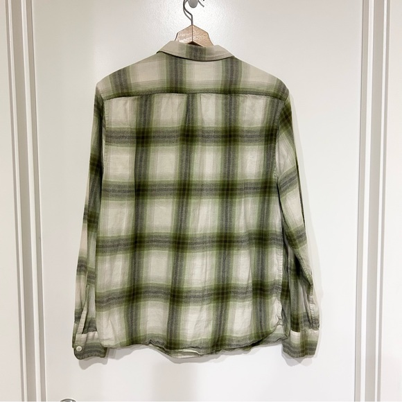 Madewell Perfect Fit Plaid Flannel Button Down Size Large green 100% cotton - Picture 2 of 7